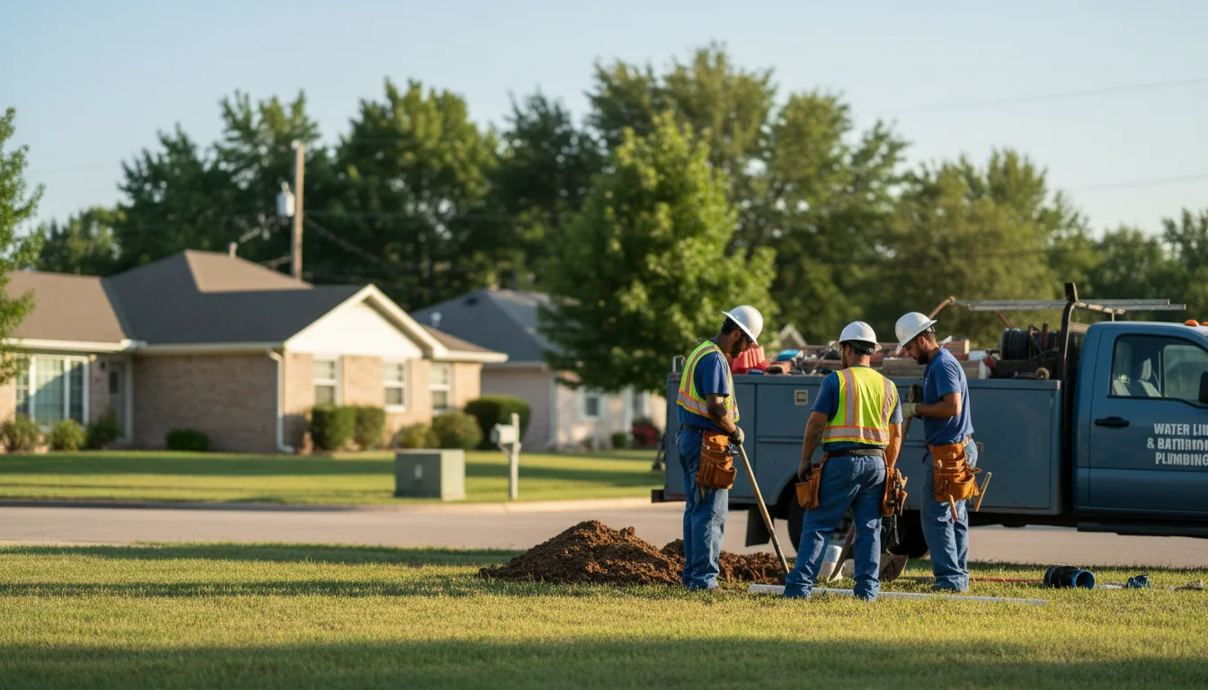 Residential water line and bathroom plumbing service in Macy, IN